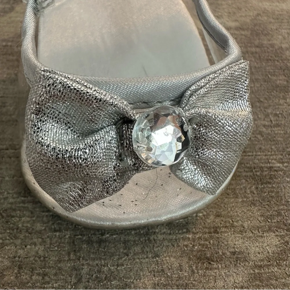 Build-A-Bear Silver Sparkle Bow heels